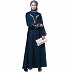 Embroidery abaya with balloon sleeves- Teal 